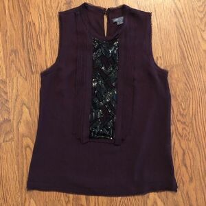 Vince | Plum Purple Silk Chiffon Blouse